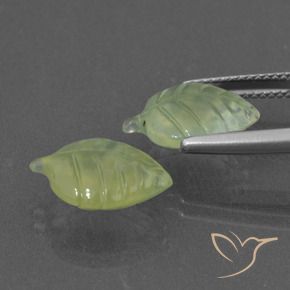 Prehnite Gemstones in 13.8 x 10.1 mm Size for Sale, Prehnite Stones in Lime Green Color