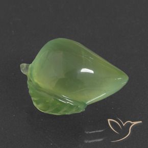 11.59 ct Green Prehnite Stone, Natural Prehnite in Carved Fruit Shape for Sale