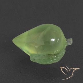 10.14 ct Green Prehnite Stone, Natural Prehnite in Carved Fruit Shape for Sale