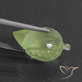 Prehnite Gemstone in 18.3 x 12 mm Size for Sale, Prehnite Stone in Yellowish Green Color