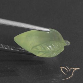 Prehnite Gemstone in 15.8 x 11.2 mm Size for Sale, Prehnite Stone in Lime Green Color