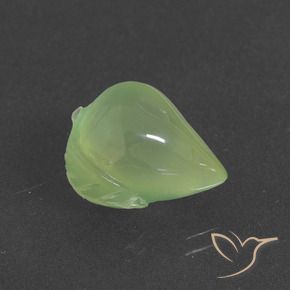 9.14 ct Green Prehnite Stone, Natural Prehnite in Carved Fruit Shape for Sale