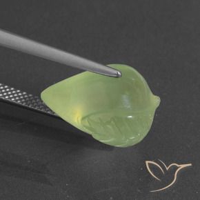 Prehnite Gemstone in 14.9 x 11.6 mm Size for Sale, Prehnite Stone in Lime Green Color