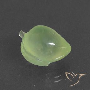 12.14 ct Green Prehnite Stone, Natural Prehnite in Carved Fruit Shape for Sale