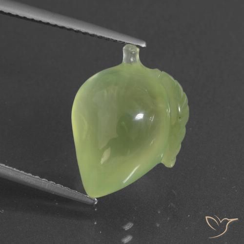11.75ct Natural Yellowish Green Prehnite, Fancy, Translucent