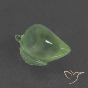 8.27 ct Green Prehnite Stone, Natural Prehnite in Carved Fruit Shape for Sale