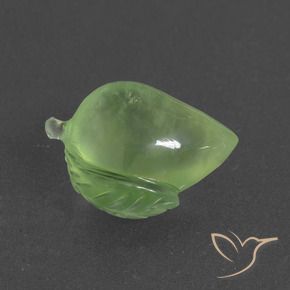 8.73 ct Green Prehnite Stone, Natural Prehnite in Carved Fruit Shape for Sale