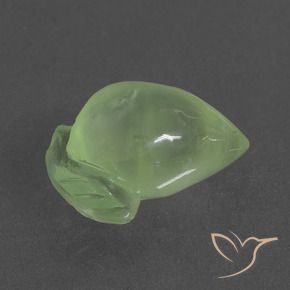 10.20 ct Green Prehnite Stone, Natural Prehnite in Carved Fruit Shape for Sale
