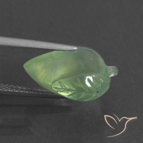 Prehnite Gemstone in 15.6 x 11.3 mm Size for Sale, Prehnite Stone in Medium Green Color