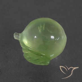 9.55 ct Green Prehnite Stone, Natural Prehnite in Carved Fruit Shape for Sale