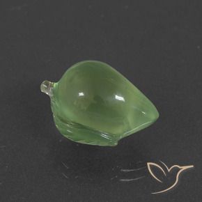 11.27 ct Green Prehnite Stone, Natural Prehnite in Carved Fruit Shape for Sale