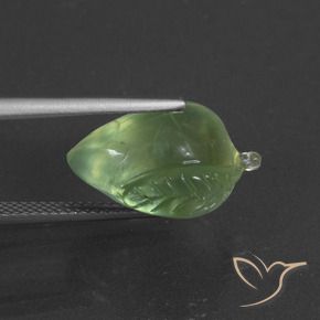 Prehnite Gemstone in 17.2 x 11.9 mm Size for Sale, Prehnite Stone in Pear Green Color