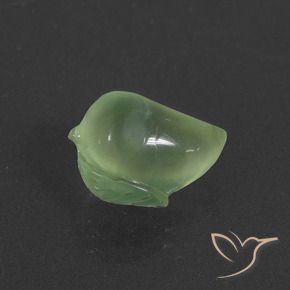 7.74 ct Green Prehnite Stone, Natural Prehnite in Carved Fruit Shape for Sale