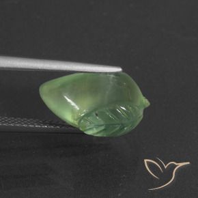 Prehnite Gemstone in 14.7 x 10.4 mm Size for Sale, Prehnite Stone in Pear Green Color