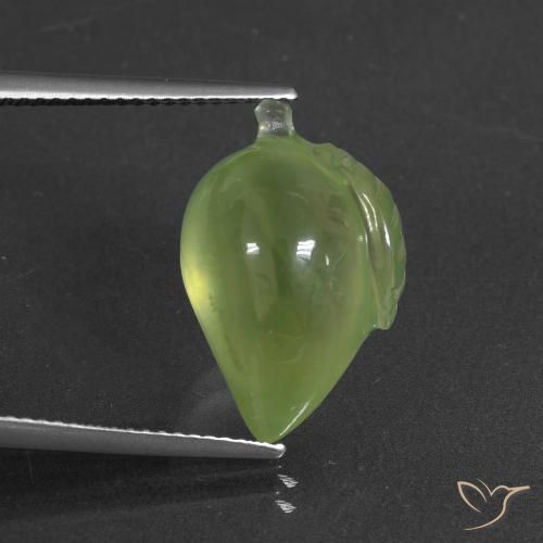 12.43ct Natural Lime Green Prehnite, Fancy, Translucent