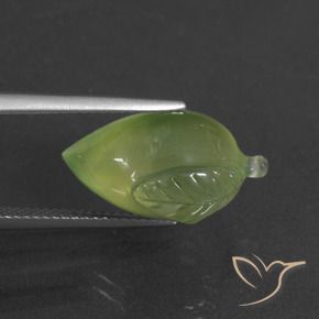 Prehnite Gemstone in 18.5 x 12.1 mm Size for Sale, Prehnite Stone in Lime Green Color