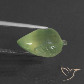 Prehnite Gemstone in 16.9 x 12.3 mm Size for Sale, Prehnite Stone in Yellowish Green Color