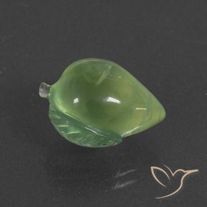 11.03 ct Green Prehnite Stone, Natural Prehnite in Carved Fruit Shape for Sale