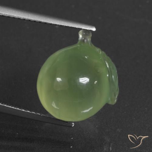 12.94ct Natural Yellowish Green Prehnite, Fancy, Translucent