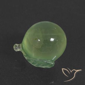 12.94 ct Green Prehnite Stone, Natural Prehnite in Carved Fruit Shape for Sale