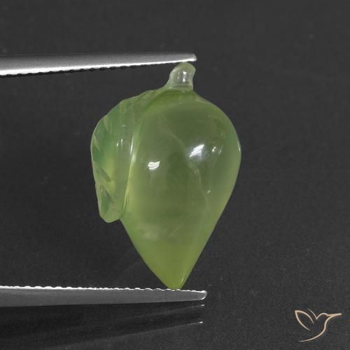 12.14ct Natural Warm Green Prehnite, Fancy, Translucent
