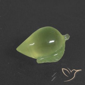 12.14 ct Green Prehnite Stone, Natural Prehnite in Carved Fruit Shape for Sale