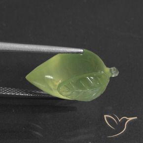 Prehnite Gemstone in 18.6 x 12.4 mm Size for Sale, Prehnite Stone in Warm Green Color