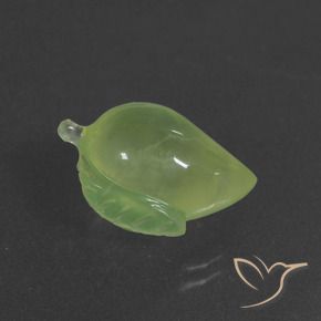 10.63 ct Green Prehnite Stone, Natural Prehnite in Carved Fruit Shape for Sale