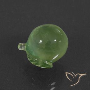 9.99 ct Green Prehnite Stone, Natural Prehnite in Carved Fruit Shape for Sale