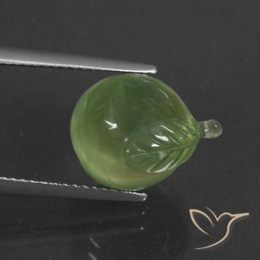 Prehnite Gemstone in 14 x 12 mm (calibrated) Size for Sale, Prehnite Stone in Medium Green Color