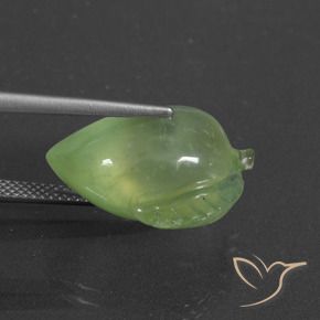 Prehnite Gemstone in 19.5 x 13.5 mm Size for Sale, Prehnite Stone in Medium Green Color