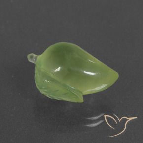 11.64 ct Green Prehnite Stone, Natural Prehnite in Carved Fruit Shape for Sale