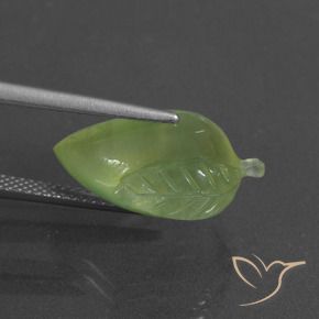 Prehnite Gemstone in 18.6 x 12.2 mm Size for Sale, Prehnite Stone in Lime Green Color