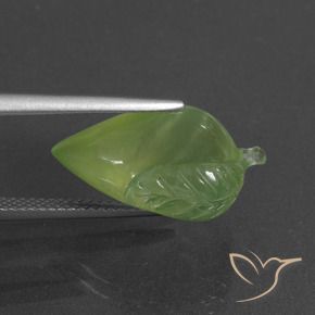 Prehnite Gemstone in 19 x 11.8 mm Size for Sale, Prehnite Stone in Medium Green Color