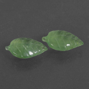 12.00 ct Green Prehnite Stone, Natural Prehnite in Carved Leaf Shape for Sale