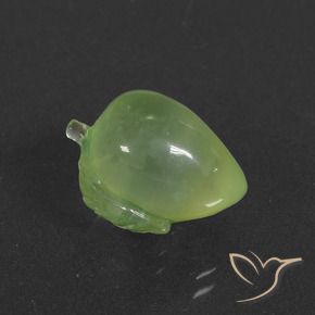 10.44 ct Green Prehnite Stone, Natural Prehnite in Carved Fruit Shape for Sale
