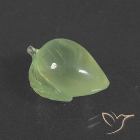 12.94 ct Green Prehnite Stone, Natural Prehnite in Carved Fruit Shape for Sale