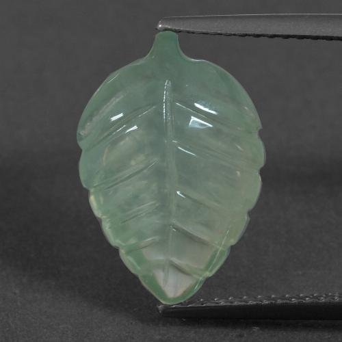 Menta claro Prehnite Gema - 6.1ct Hoja tallada (ID: 418580)