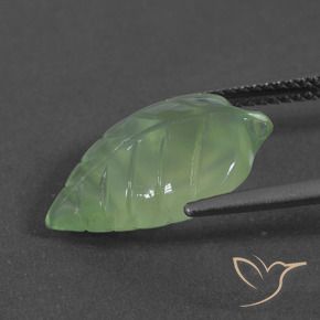Prehnite Gemstone in 16.4 x 10.8 mm Size for Sale, Prehnite Stone in Medium Green Color