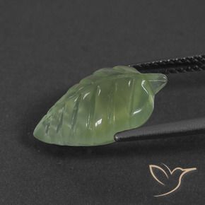 Prehnite Gemstone in 15 x 10 mm (calibrated) Size for Sale, Prehnite Stone in Medium Green Color