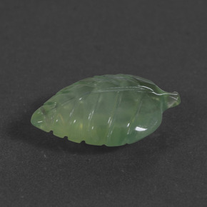 5.62 ct Green Prehnite Stone, Natural Prehnite in Carved Leaf Shape for Sale