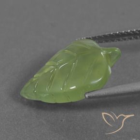 Prehnite Gemstone in 15.6 x 11.3 mm Size for Sale, Prehnite Stone in Warm Green Color