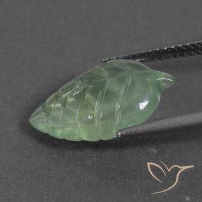 Prehnite Gemstone in 16.5 x 10.2 mm Size for Sale, Prehnite Stone in Warm Green Color