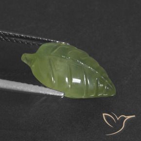 Prehnite Gemstone in 15 x 10 mm (calibrated) Size for Sale, Prehnite Stone in Medium Green Color