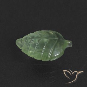 4.75 ct Green Prehnite Stone, Natural Prehnite in Carved Leaf Shape for Sale