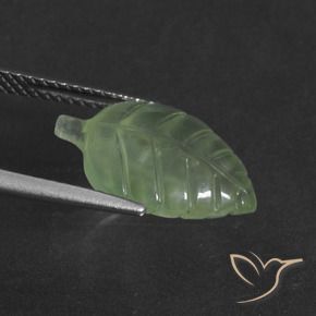 Prehnite Gemstone in 15.6 x 10.3 mm Size for Sale, Prehnite Stone in Medium Green Color