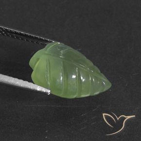 Prehnite Gemstone in 14.1 x 10.5 mm Size for Sale, Prehnite Stone in Pear Green Color