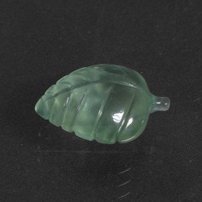 4.48 ct Green Prehnite Stone, Natural Prehnite in Carved Leaf Shape for Sale