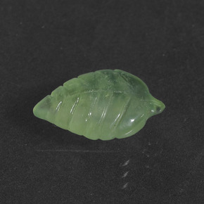 4.34 ct Green Prehnite Stone, Natural Prehnite in Carved Leaf Shape for Sale
