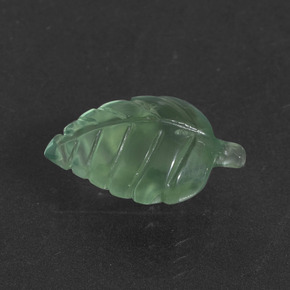 5.59 ct Green Prehnite Stone, Natural Prehnite in Carved Leaf Shape for Sale